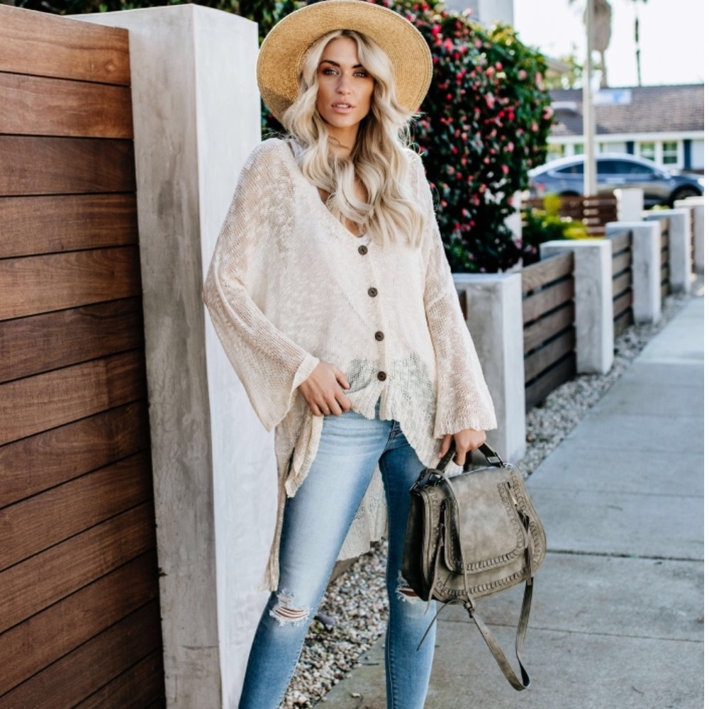 NWT Lightweight Loose Knit Spring Button Cardigan - Picture 7 of 8